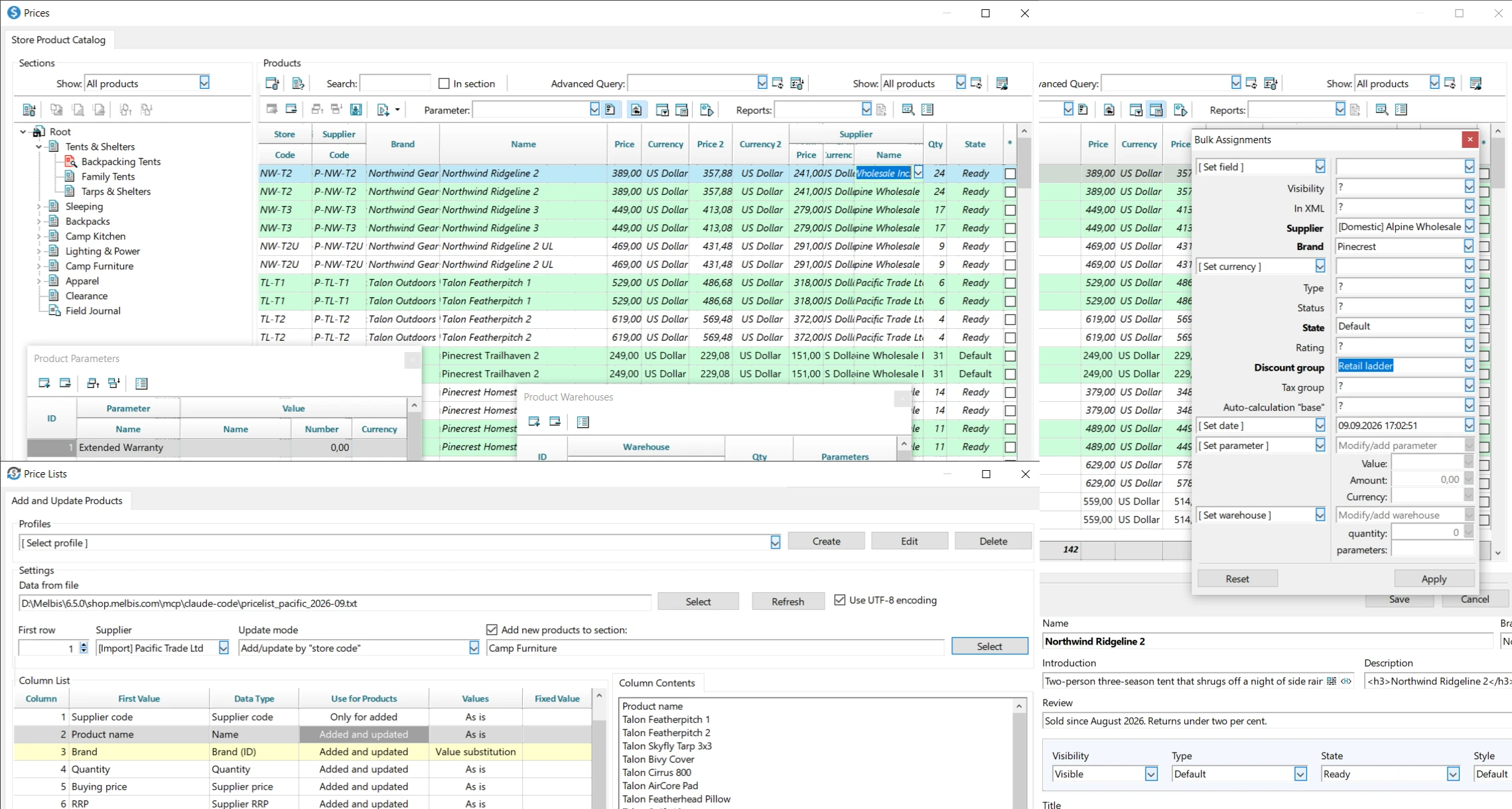 Supplier price lists — clear and fast